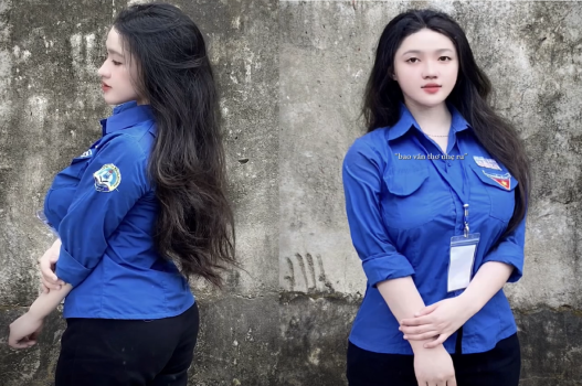 Nét duyên dáng của nữ sinh viên tình nguyện với vẻ đẹp nổi bật